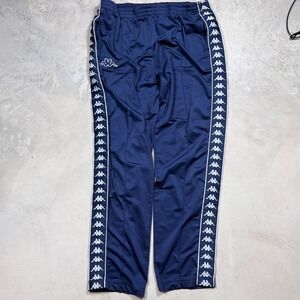 vintage 90's Kappa Mens Track Pants Navy Blue XL Banda Logo Tape Athletic